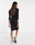 Mamalicious cotton 3/4 sleeve dress in black - BLACK