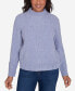 Women's Classic Chenille Diamond Stitch Turtleneck Sweater