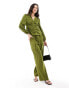 Y.A.S Ezra ruched front blouse co ord in olive green