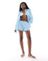 COLLUSION beach linen boxer shorts co-ord in blue stripe