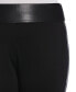 Plus Size Faux Leather Trimmed Pull-On Pant