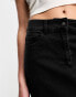 Vero Moda longline denim maxi skirt in black