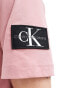 Calvin Klein Jeans badge t-shirt in pink