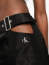 Calvin Klein Jeans cut out shiny mini skirt in black