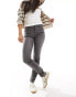 Morgan high waisted skinny jeans in grey wash