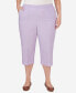 Plus Size Garden Party Chambray Pull-on Capri Pants