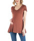 Cap Sleeve Maternity Tunic Top with Soft Flare Hem