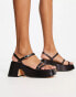 Rule London – Exclusive – Maggie – Riemchen-Plateausandalen in Schwarz