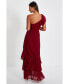 Women's One-Shoulder Ruffle Maxi Dress