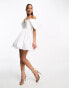 Forever New corset puff sleeve mini dress in white