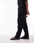 Topman tapered plisse trousers in black