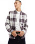 Lee Riveted wide check relaxed fit twill shirt in ecru/burgundy