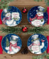 Snowman Greetings Dessert Plates, Set of 4