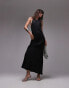 Topshop relaxed halterneck maxi dress in black