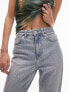 Topshop Petite comfort stretch Mom jeans in bleach