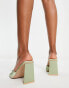 Be Mine Mercyy mules with embellishment in sage green