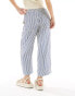 Stradivarius Petite seersucker pull on trouser in blue stripe