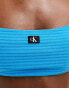 Calvin Klein CK monogram rib crop bralette bikini top in blue