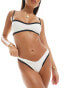 Miss Selfridge V front contrast bikini bottom in white