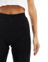 Miss Selfridge Petite rib kick flare trouser n black