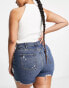 River Island Plus boyfriend denim short in blue