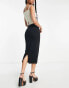 ASOS DESIGN Tall high waist tailored midi pencil skirt in black