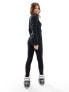 Threadbare Petite Ski ribbed base layer top and leggings set in black