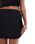 ASOS DESIGN co-ord textured mini skirt with side splits in black