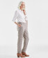 Women's Plaid Pull-On Straight Pants, Created for Macy's