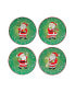 Holiday Magic Santa 4 Piece Dessert Plate Set