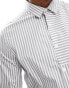 ASOS DESIGN stripe shirt in grey