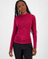 Juniors' Mock-Neck Long-Sleeve Top