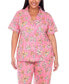 Женская пижама White Mark Plus Size Short Sleeve Pants Tropical Pajama Set, 2-Piece