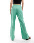 & Other Stories wide leg soft drawstring trousers in light green stripes