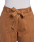 Plus Size Twill Crop Pants with Removable Tie Belt