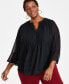 Plus Size Pintuck Blouse, Created for Macy's