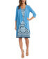 Women's 2-Pc. Draped Jacket & Printed Dress