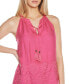 Women's Embroidered Hem Sleeveless Top