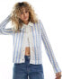 ONLY open knit cardigan in blue stripe