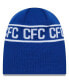 Men's Blue Chelsea Wordmark Skull Knit Hat