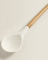 Silicone and wooden spoon