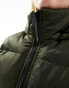 French Connection long length hooded padded jacket in khaki