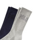 Men's 2-Pk. Tonal Logo Crew Socks