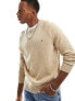 GANT shield logo raglan bicolored lambswool mix knit jumper in sand marl