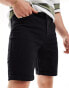 Bershka roll up denim short in black