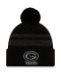 Men's Black Green Bay Packers Dispatch Cuffed Knit Hat With Pom