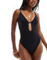 ASOS DESIGN Maya cut-out plunge swimsuit in black