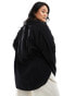 ASOS DESIGN Curve oversized shirt in cheesecloth in black