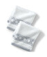 Premium Supima Cotton Cane Weave Jacquard Border 2-Piece Washcloth Set