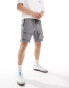 Brave Soul multi pocket tech cargo shorts in grey